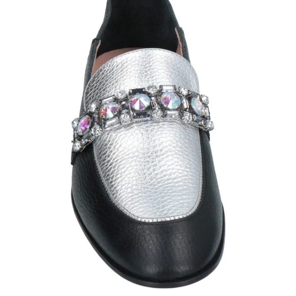 Pollini Shoes - Pollini Black and Silver Loafers